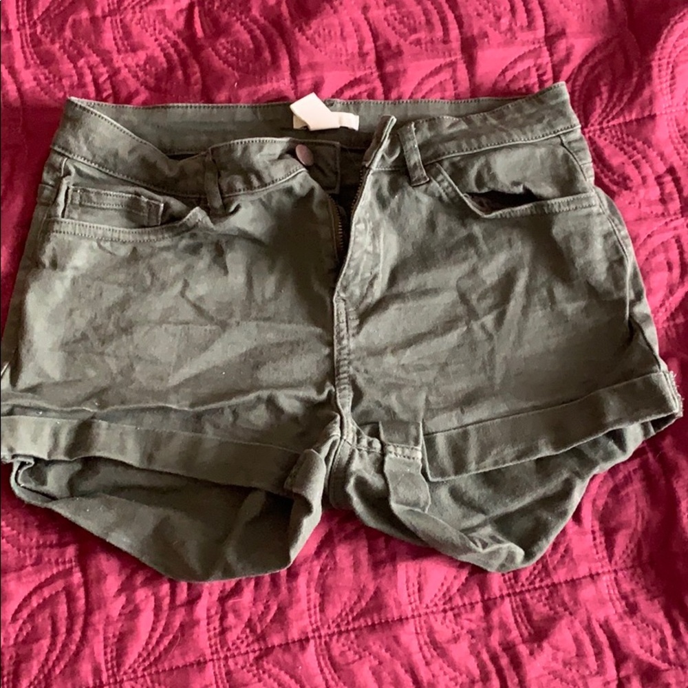 Green shorts.